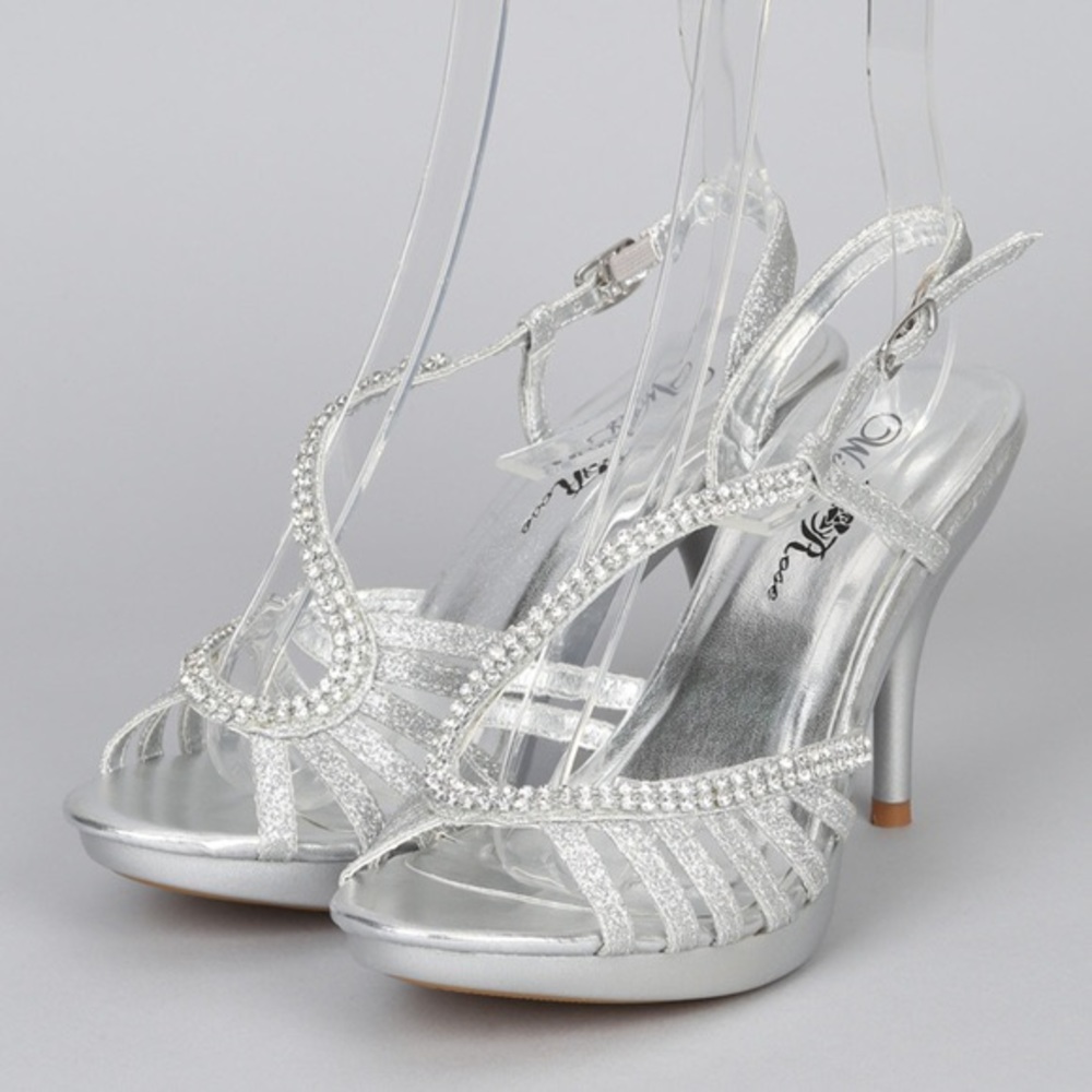 Wild rose silver heels